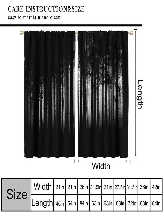 YSWOW Gothic Curtains Horror Dark Forest Grunge Background Art Printed Blackout Window Drapes for Bedroom Kitchen Decor Fabric Set 2 Panel 42x63 Inch 80% Shading Rate - Image 2